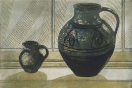 Richard Bawden RWS NEAC RE (British, b.1936), 'Two Jugs', colour etching, artist's proof, titled and