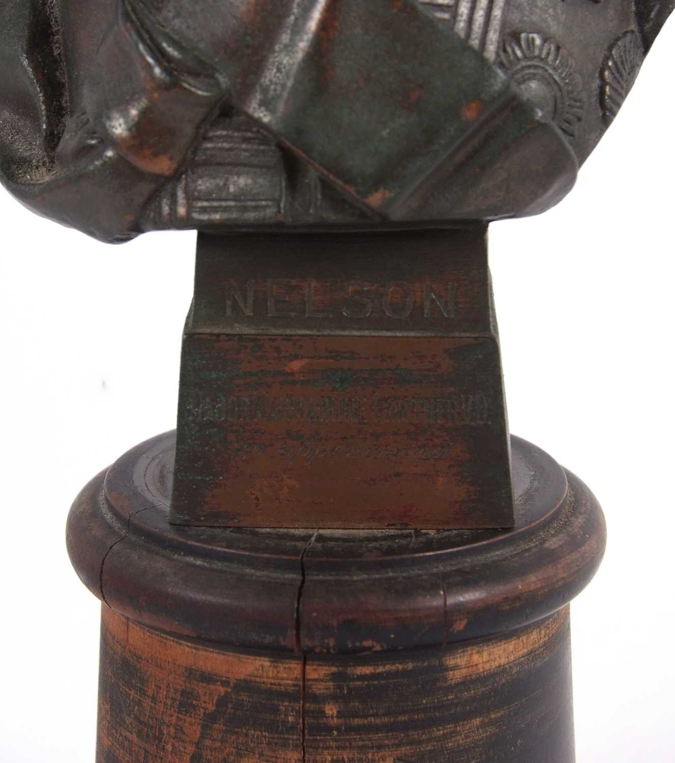 A commemorative copper bust of Lord Nelson inscribed 'Made of Copper from Nelson's Flagships', - Image 8 of 8