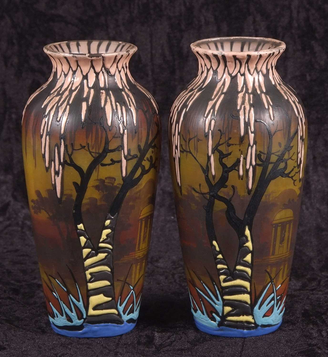 Art Deco Cameo Effect Vases by Clio - Image 3 of 7
