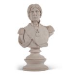 Reconstituted marble bust of Nelson, signed to the rear Fredericks, raised on a socle base, the