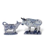 Dutch Delft Milker and Cow Creamer