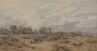 Augustus Walford Weedon RI RBA (British,1838-1908), landscape scene with horse, cart and