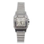 Cartier Santos 2423 ladies automatic wristwatch, the watch has a stainless steel case and bracement,
