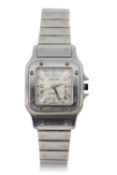 Cartier Santos 2423 ladies automatic wristwatch, the watch has a stainless steel case and bracement,