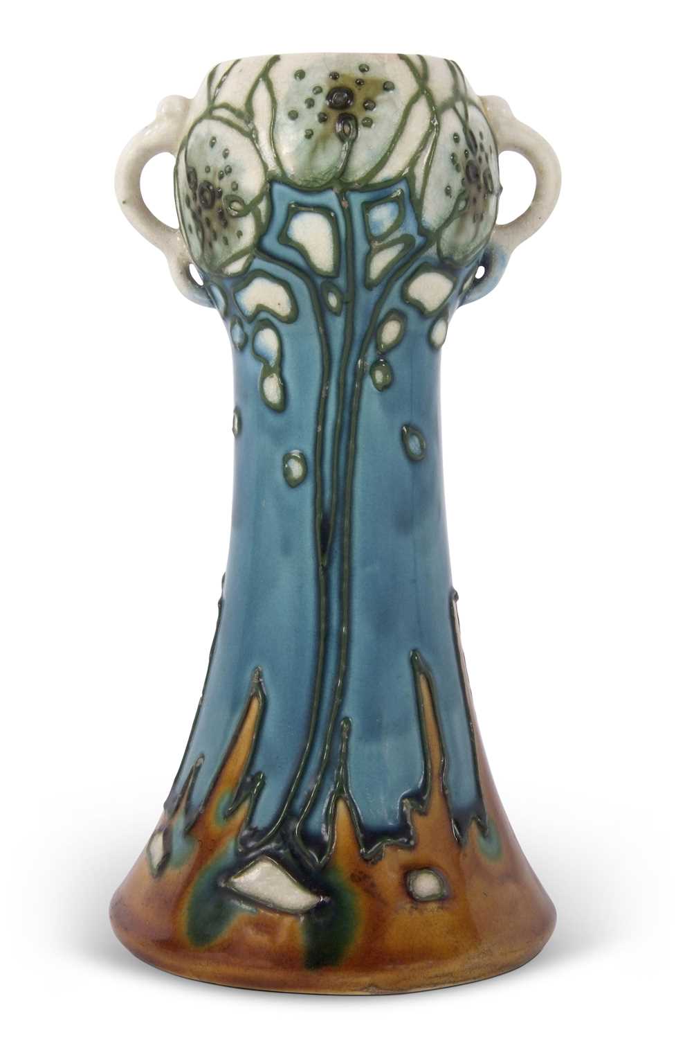 Art Nouveau Minton secessionist vase decorated in typical glazes in Art Nouveau style