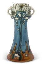 Art Nouveau Minton secessionist vase decorated in typical glazes in Art Nouveau style