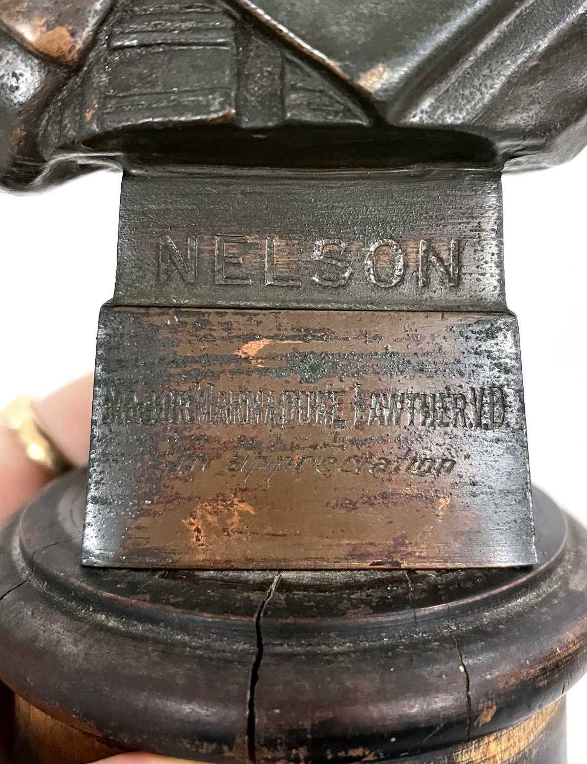 A commemorative copper bust of Lord Nelson inscribed 'Made of Copper from Nelson's Flagships', - Image 5 of 8