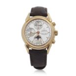 An Eterna 18ct moon phase chronograph wristwatch reference number 8515.69, marks for 750 can be