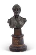 A commemorative copper bust of Lord Nelson inscribed 'Made of Copper from Nelson's Flagships',