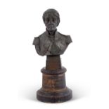 A commemorative copper bust of Lord Nelson inscribed 'Made of Copper from Nelson's Flagships',