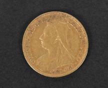 A Victorian (Veiled Head) gold half sovereign dated 1901