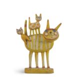 Sculpture of cats signed to the base Valki-Fischer No 28 of 100