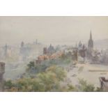 Frank Watson Wood (Scottish, 1862-1953), "View from Edinburgh Castle", watercolour, signed and dated
