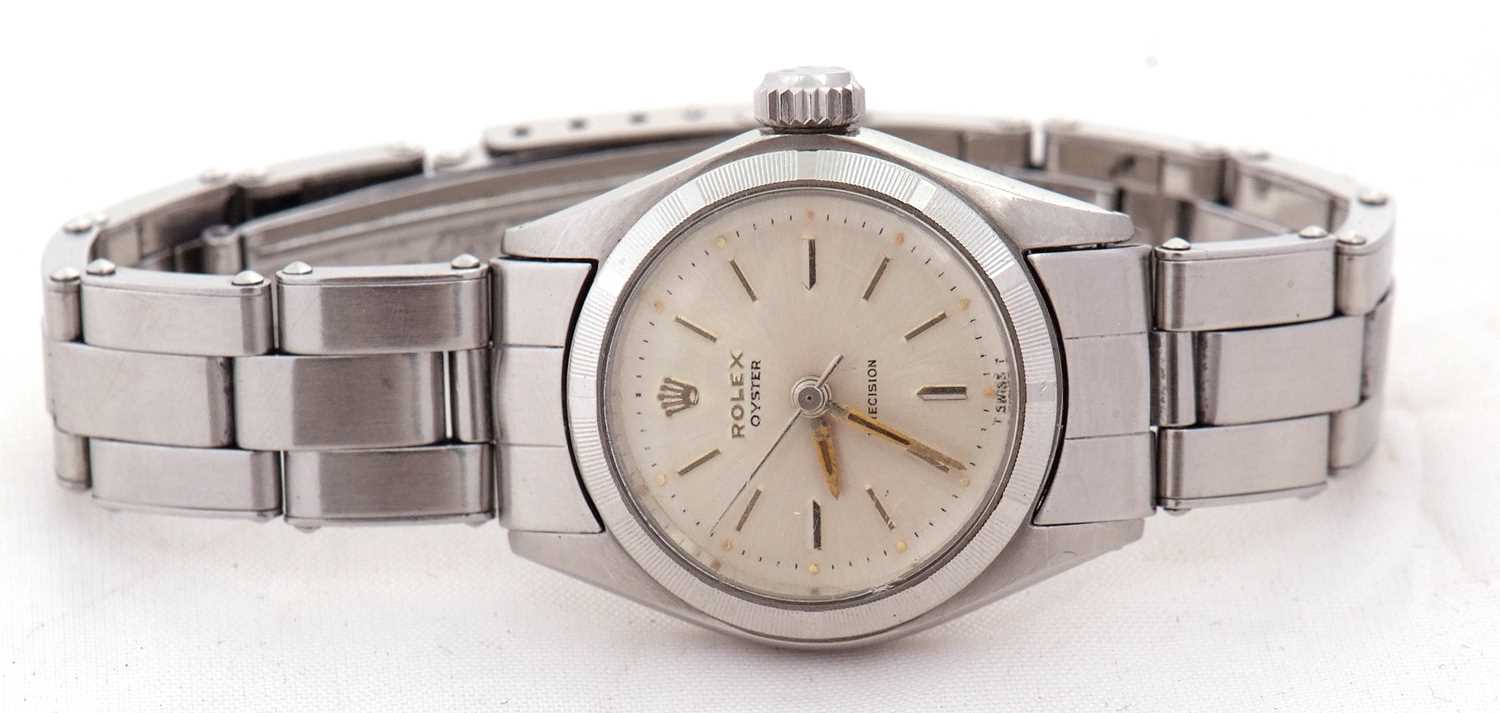 A ladies stainless steel Rolex Oyster Precision 6411, the watch serial number is 1237055, the - Image 3 of 6