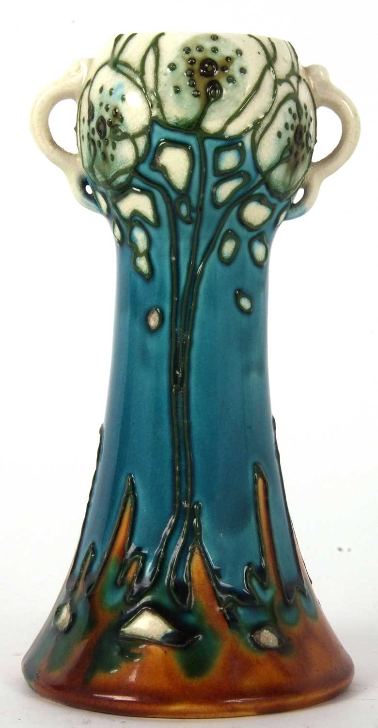 Art Nouveau Minton secessionist vase decorated in typical glazes in Art Nouveau style - Image 2 of 6