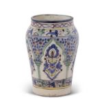 An Iznik style vase with polychrome decoration, 18/19th Century, 25cm high