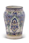 An Iznik style vase with polychrome decoration, 18/19th Century, 25cm high