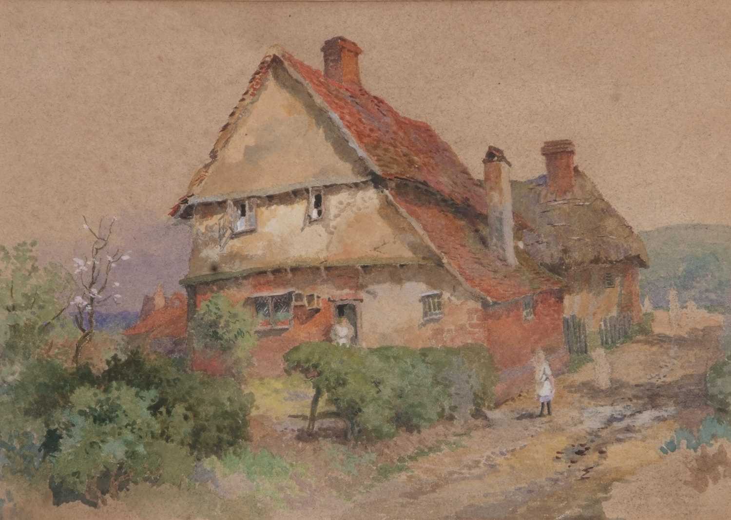 Alfred Richardson Barber (British, 1873-1893) watercolour entitled "Peg Tile Cottage" in a modern - Image 3 of 3