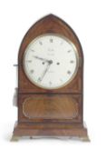 Smithe, Cornhill, London Georgian bracket or mantel clock set in a mahogany veneered lancet formed