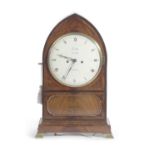 Smithe, Cornhill, London Georgian bracket or mantel clock set in a mahogany veneered lancet formed