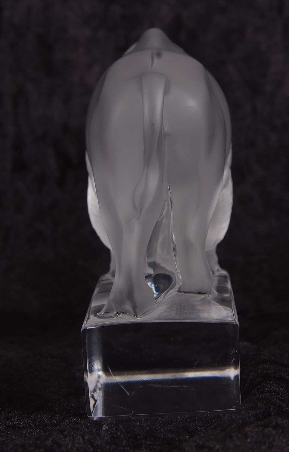 Lalique model of a Bison on rectangular clear glass base, after a Rene Lalique model, engraved - Image 3 of 4