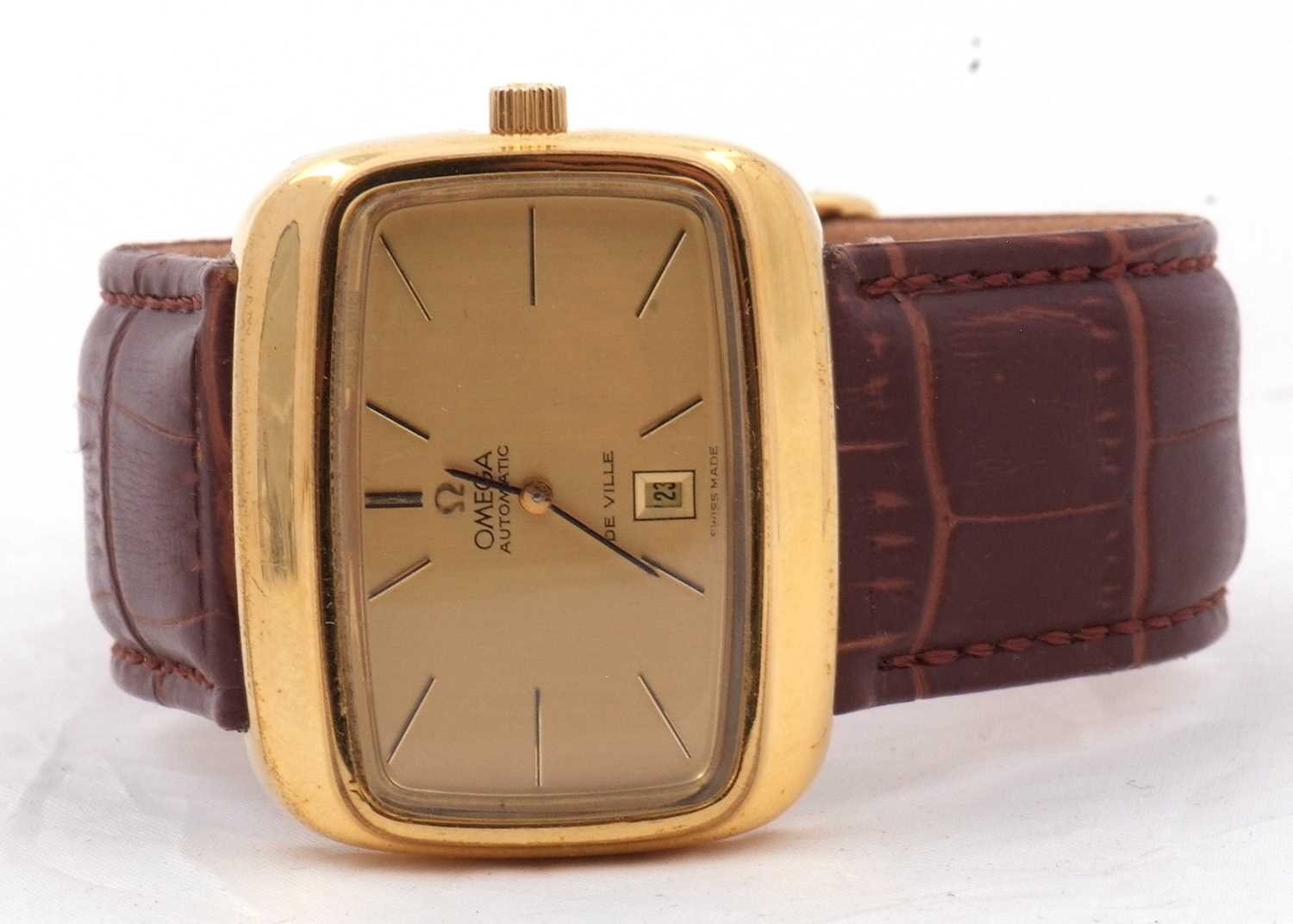 An Omega De Ville automatic gents watch, the watch has a gold plated case with matching gold - Image 2 of 6