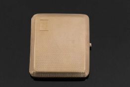 9ct cigarette case, all over engraved decoration, initialled to front, hallmarked Chester 1925,