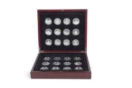 Legendary Fighting Ships, silver proof coin collection, comprising twenty four coins, in capsules,