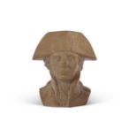 Doulton & Watts buff salt glazed stoneware bust of Lord Nelson, base impressed Doulton & Watts,