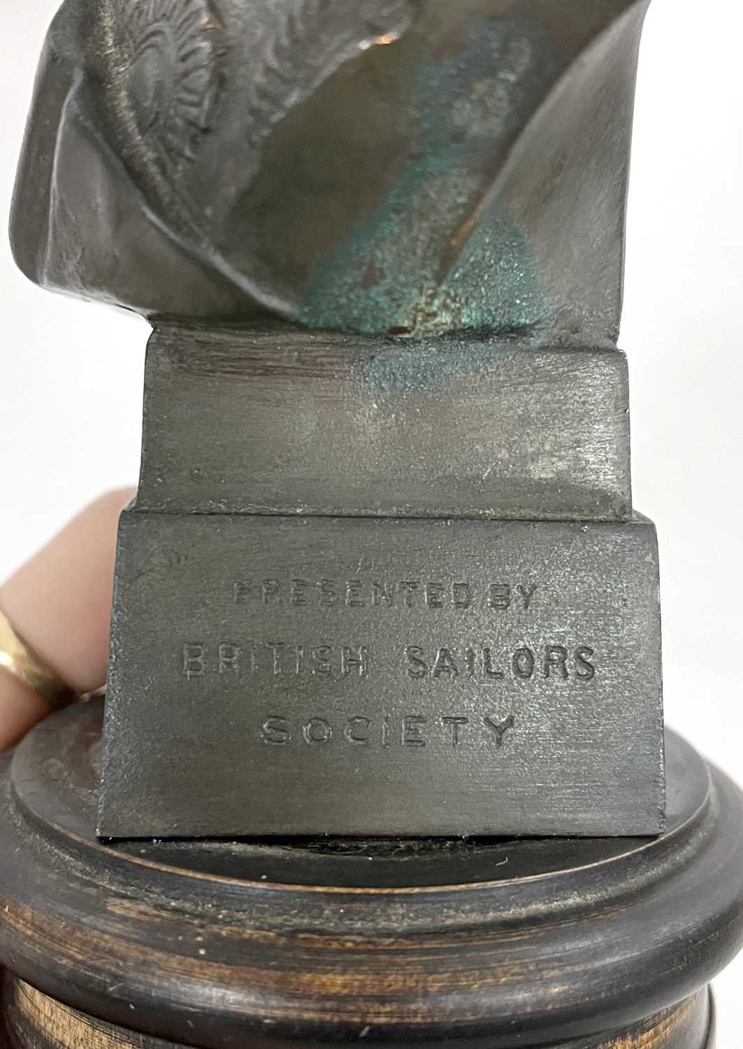 A commemorative copper bust of Lord Nelson inscribed 'Made of Copper from Nelson's Flagships', - Image 6 of 8