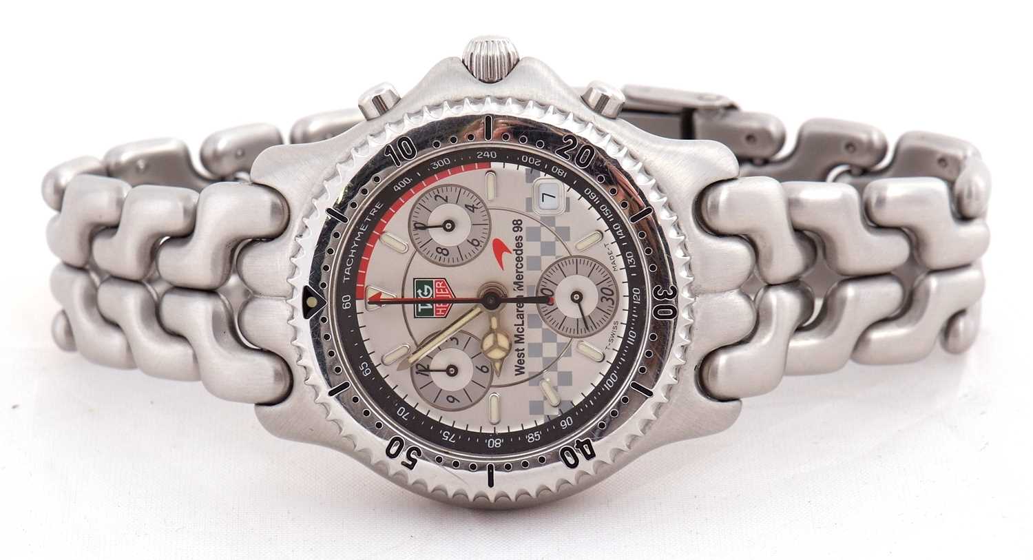 A Tag Heuer McLaren Mercedes 98 limited edition stainless steel quartz watch, the watch has a quartz - Image 2 of 24