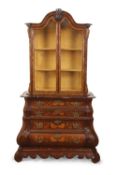Edwards & Roberts, London, a 19th Century Dutch display cabinet with glazed top section with two