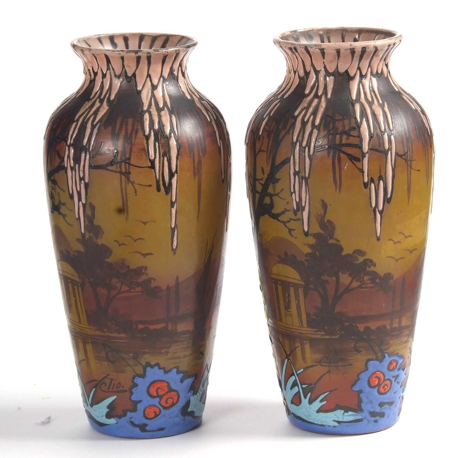 Art Deco Cameo Effect Vases by Clio - Image 6 of 7