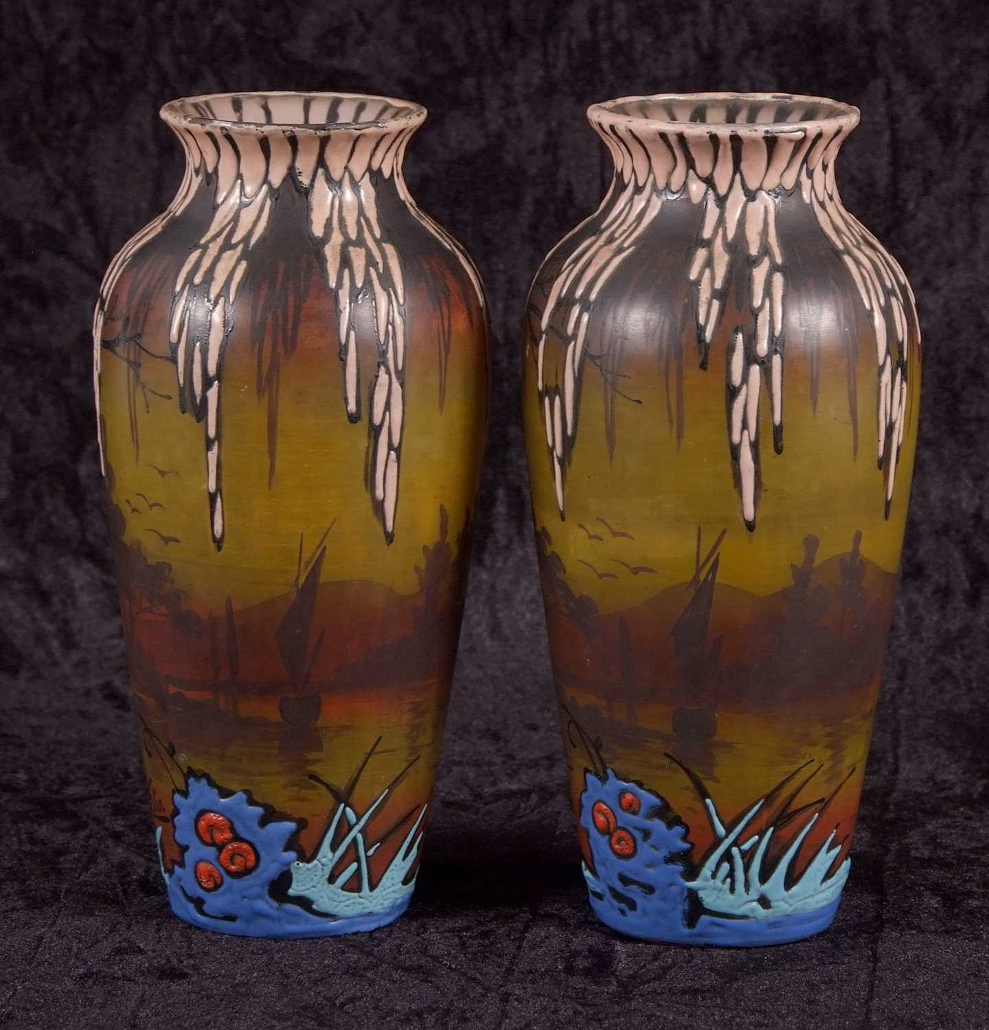 Art Deco Cameo Effect Vases by Clio - Image 2 of 7