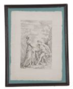Salvator Rosa (Italian, 1615-1673), Apollo and the Cumaen Sibyl, etching, 8.5x13ins, framed and