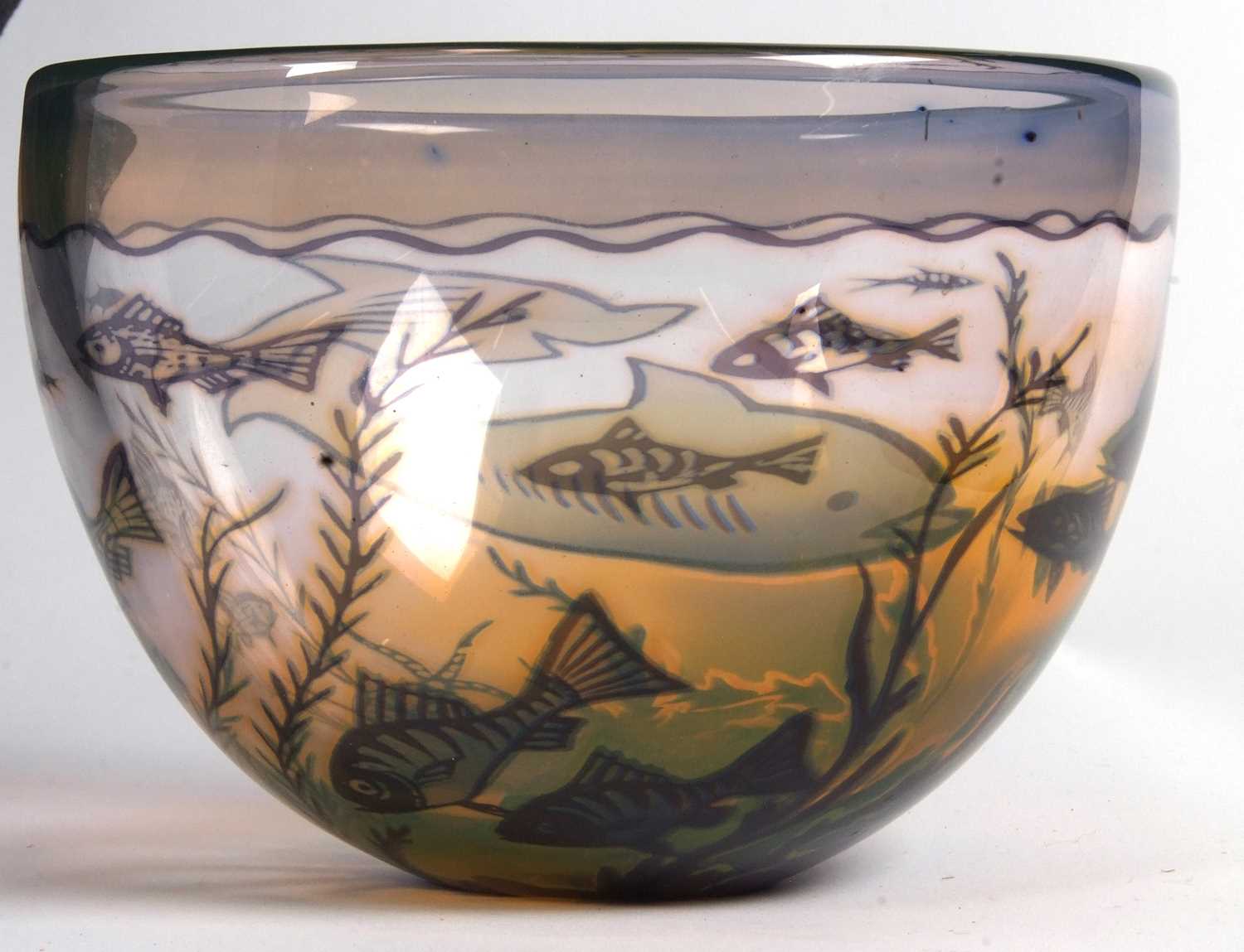 Orrefors fish bowl after Edward Hald - Image 4 of 7