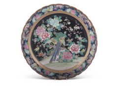 Japanese Porcelain Famille Noir Charger