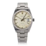 A 1962 Rolex Oyster Date Precision 6694, the watch has a crown wound movement, the Rolex crown