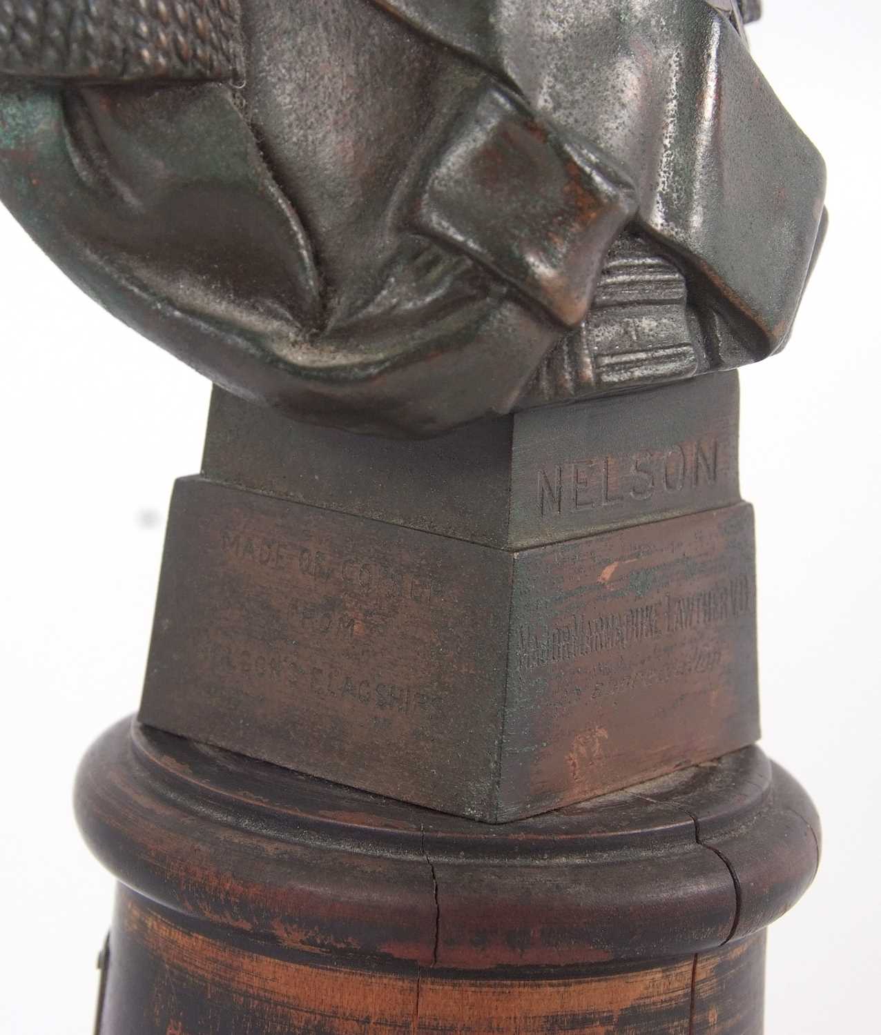 A commemorative copper bust of Lord Nelson inscribed 'Made of Copper from Nelson's Flagships', - Image 7 of 8