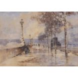 Henry Frank Waring (British, fl. 1900-1928), Embankment, London, watercolour laid on paper,