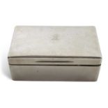 A large Edward VII silver encased cigar box of plain polished rectangular form. The slightly domed