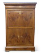 19th century Continental marble topped and walnut veneered secretaire, Abattant, the body with