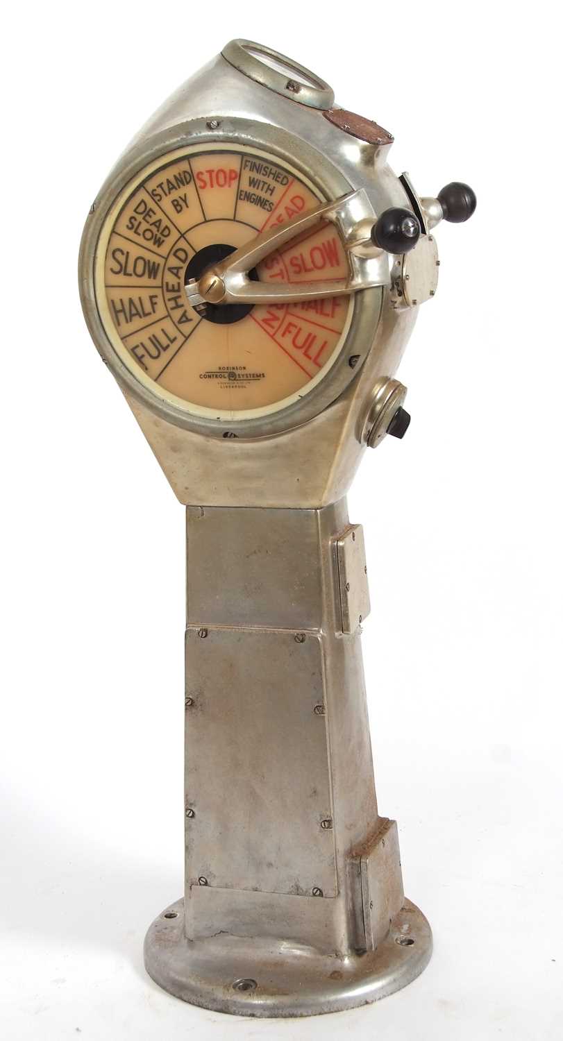 Robinson, Liverpool a large ships telegraph with red and black lettered dial, approx 120cm high - Image 9 of 10