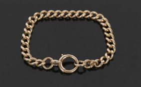 18ct curblink bracelet, each link stamped 18, with large unmarked jump ring clasp, 18cm long, with