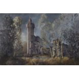 Colin W. Burns (British, b.1944), Caister Castle, oil on board, signed, 35.5 x 23.5ins, framed and