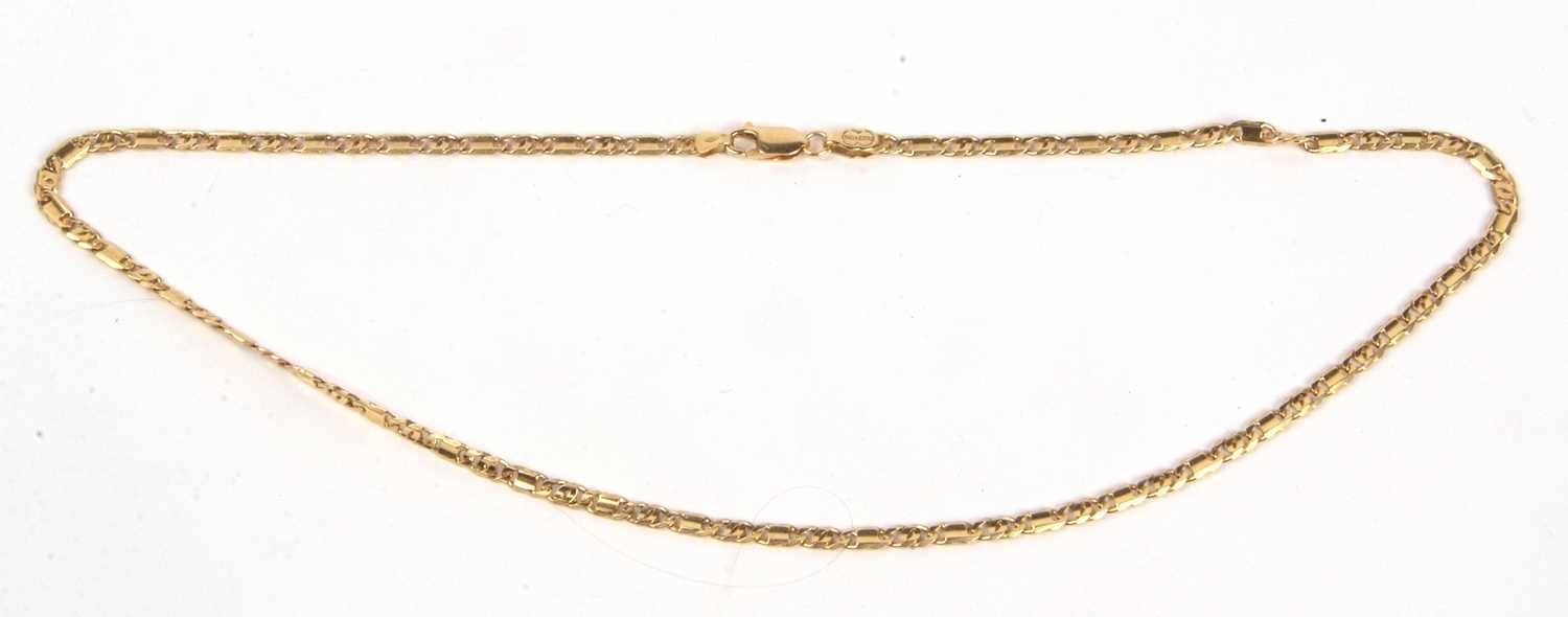 750 stamped fancy link neck chain, 25cm fastened, 19.5gms - Image 4 of 5