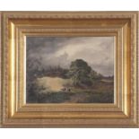 Edward Charles Williams (British, 1807-1881), 'Sheep in a landscape', oil on board, 8x10ins, framed