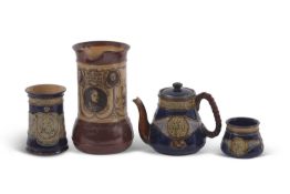 Nelson commemorative ceramics, early 20th Century comprising a Royal Doulton stoneware jug of Nelson