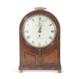 Greenwood, Dover Georgian bracket clock with mahogany case with inlaid brass decoration, circular