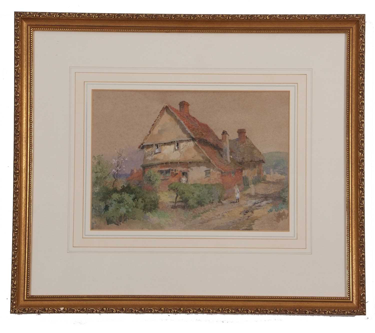 Alfred Richardson Barber (British, 1873-1893) watercolour entitled "Peg Tile Cottage" in a modern - Image 2 of 3